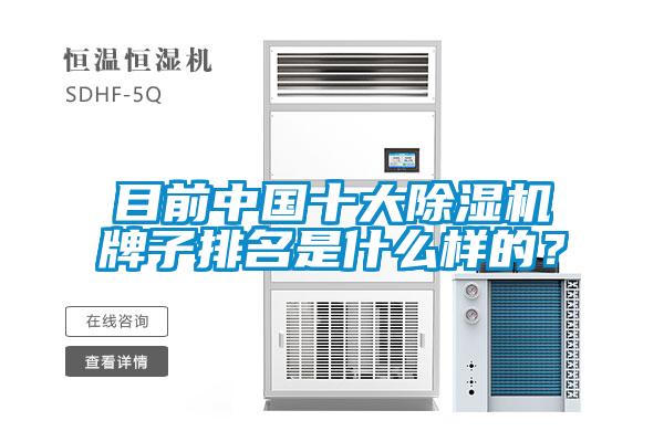 目前中國十大除濕機牌子排名是什么樣的？